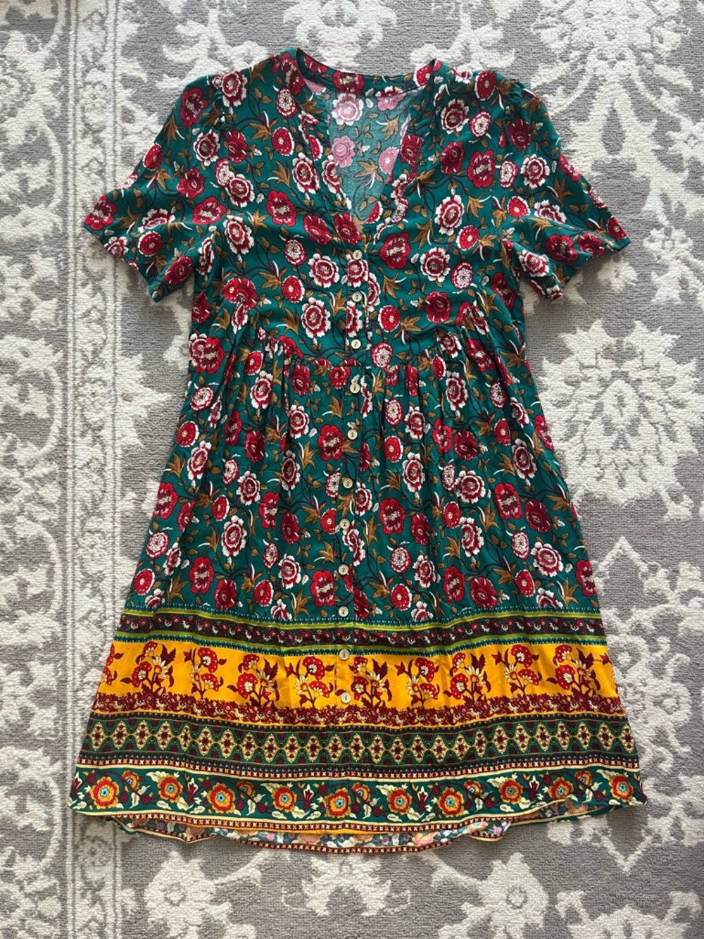 Cupshe Floral Button Down Dress